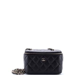 Chanel Small Classic Vanity Case with Chain Quilted Lambskin